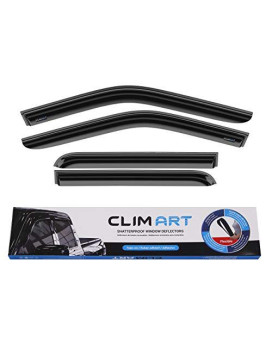 CLIM ART Incredibly Durable Rain Guards for Ford F150 2015-2022 SuperCrew, Original Tape-on Window Deflectors, Vent Deflector, Vent Window Visors for cars, Dark Smoke, Truck Accessories, 4 pcs- 415010