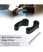 RULLINE Aluminum Rear Window Latch Hinge Pivots Compatible with 95-04 Tacoma 00-06 Tundra Xtracab 2 Pcs Black