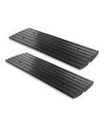 PYLE PCRBDR21 Car Vehicle Curbside Driveway Ramp - 4ft Heavy Duty Rubber Threshold Bridge Tracks Curb Ramps, 2 Pieces (for Car, Truck, Scooter, Bike, Motorcycle, Wheelchair Mobility) - Pyle PCRBDR21