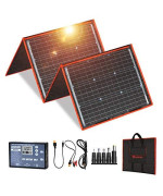 DOKIO 160W 18V Portable Solar Panel Kit (ONLY 9lb) Folding Solar Charger with 2 USB Outputs for 12v Batteries/Power Station AGM LiFePo4 RV Camping Trailer Car Marine