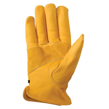 Men's Leather Work Gloves with Adjustable Wrist, Extra Large (Wells Lamont 1132), Saddletan