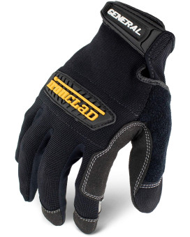 Ironclad General Utility Work Gloves GUG, All-Purpose, Performance Fit, Durable, Machine Washable, (1 Pair), Large - GUG-04-L , Black