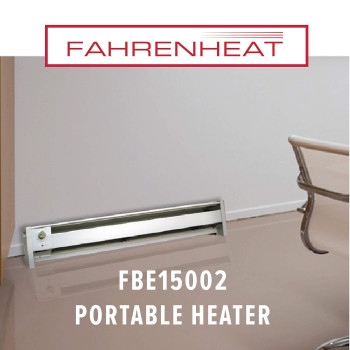 Fahrenheat FBE15002 Portable Electric Baseboard Heater,1500 Watt, 120 Volt, 46" Wide, White