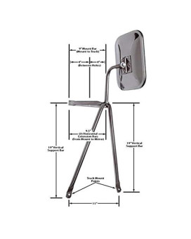 Cipa 45000 Universal Truck & Camper-Large Low Mount Stainless