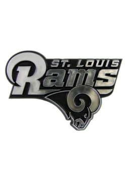 Team Promark Chnf28 Nfl Los Angeles Rams Chrome Automobile Emblem, Gray