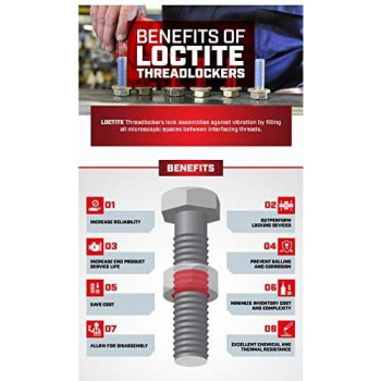 Loctite 222 Threadlocker For Automotive: High-Temp, Low-Strength, Anaerobic | Purple, 6Ml Tube (Pn: 38653-555339)