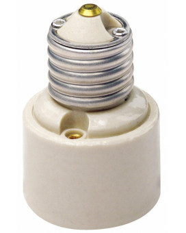 Leviton 2005 001-0-000 1-Piece Socket Adapter, 660 W, 250 V, Incandescent, Medium to Medium Base, Medium, White