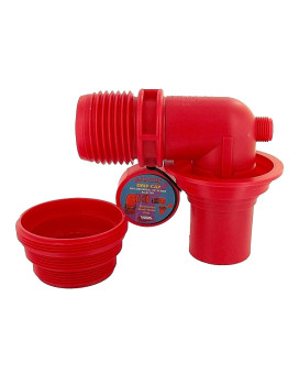 Valterra F02-3305Vp Ez Coupler Red 90A Sewer Adapter And Thread Attachment