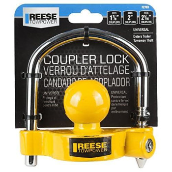 Reese Towpower 72783 Coupler Lock, Adjustable Storage Security, Heavy-Duty Steel