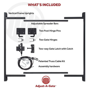 Adjust-A-Gate Steel Frame Gate Building Kit (60"-96" wide openings, 5' - 6' high fence)