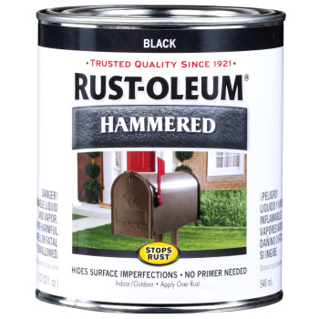 Rust-Oleum 7215502 Hammered Metal Finish, Black, 1-Quart (Packaging may vary)