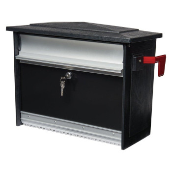 Gibraltar Mailboxes Mailsafe Medium Capacity Aluminum Black, Wall-Mount Mailbox, MSK00000