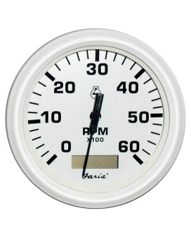 Faria 33132 Dress Tachometer Gauge With Hourmeter 6000 Rpm - White 4