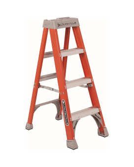 Louisville Ladder FS1504 4' Fiberglass Step Ladder, 4 feet, Orange