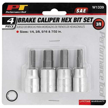 Performance Tool W1339 Brake Caliper Hex Bit Set (4-Piece)