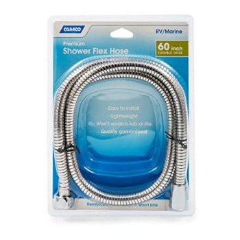 Camco 43716 Rv/Marine 60 Flexible Replacement Shower Head Hose (Chrome)