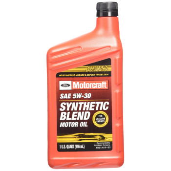 Ford Genuine Xo-5W30-Qsp Sae 5W-30 Premium Synthetic Blend Motor Oil - 1 Quart Bottle