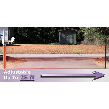 Kidkusion Retractable Driveway Guard, Orange, 25' | Driveway Safety; Outdoor; Barrier; Adjustable