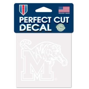 Ncaa Memphis Tigers 4X4 Perfect Cut White Decal One Size Team Color