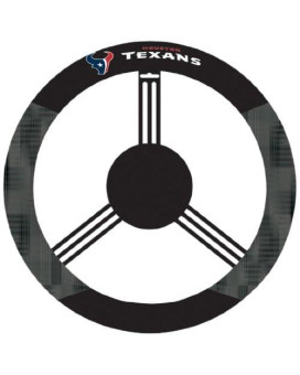 Fremont Die Nfl Houston Texans Poly-Suede Steering Wheel Cover, Fits Most Standard Size Steering Wheels, Black/Team Colors