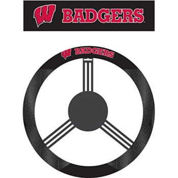 Ncaa Wisconsin Badgers Polysuede Steering Wheel Cover