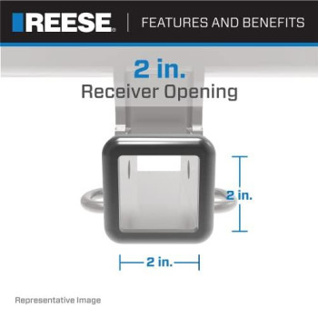 Reese 33053 Class Iii Custom-Fit Hitch With 2 Square Receiver Opening, Includes Hitch Plug Cover