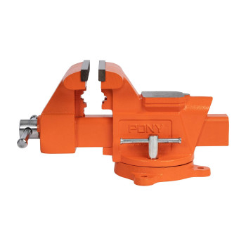 Pony Jorgensen 29060 6-Inch Heavy-Duty Workshop Bench Vise with Swivel Base, Orange