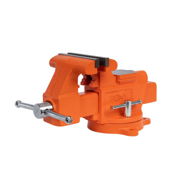 Pony Jorgensen 29060 6-Inch Heavy-Duty Workshop Bench Vise with Swivel Base, Orange