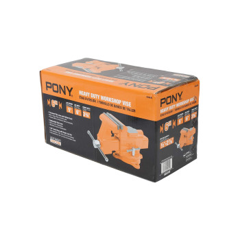 Pony Jorgensen 29060 6-Inch Heavy-Duty Workshop Bench Vise with Swivel Base, Orange