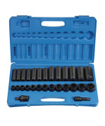 Grey Pneumatic (1328RD 1/2" Drive 28-Piece Standard/Deep Socket Set