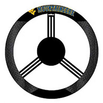 Fremont Die Ncaa West Virginia Mountaineers Poly-Suede Steering Wheel Cover, Fits Most Standard Size Steering Wheels, Black/Team Colors