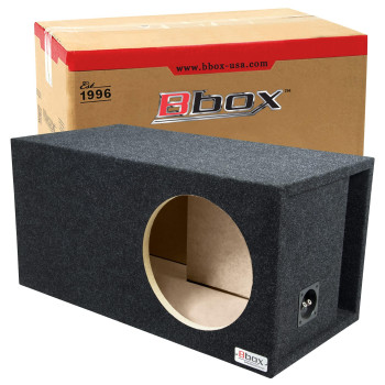 Bbox Single Vented 12 Inch Subwoofer Enclosure - SPL-Tuned Single Car Subwoofer Boxes & Enclosures - Premium Subwoofer Box Improves Audio Quality, Sound & Bass - Nickel Finish Terminals