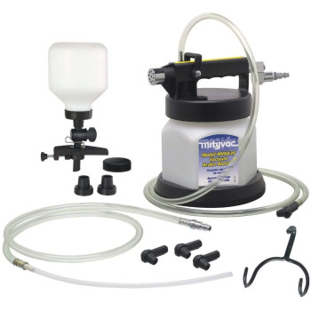 Mityvac MV6835 Premium Pneumatic Air Operated Brake and Clutch Bleeding Kit, Variable Control Thumb Throttle, Quick Connect Coupler, 1.9 Quart Reservoir