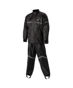 Nelson Rigg Stormrider Rain Suit 100 Waterproof, Pants And Jacket Included With Reflective Striping (Black, X-Large)