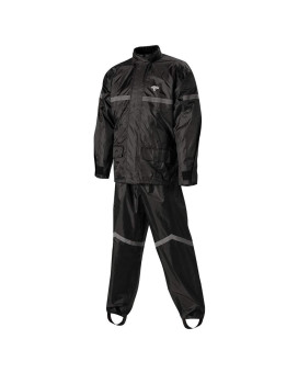 Nelson Rigg Stormrider Rain Suit 100 Waterproof, Pants And Jacket Included With Reflective Striping (Black, X-Large)