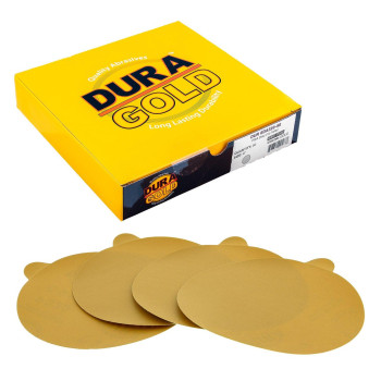 Dura-Gold Premium 6" Gold PSA Sanding Discs - 320 Grit (Box of 50) - Self Adhesive Stickyback Sandpaper for DA Sander, Finishing Fine Cut Abrasive - Sand Automotive Car Paint, Woodworking Wood, Metal