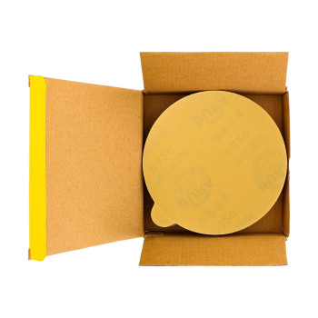 Dura-Gold Premium 6" Gold PSA Sanding Discs - 320 Grit (Box of 50) - Self Adhesive Stickyback Sandpaper for DA Sander, Finishing Fine Cut Abrasive - Sand Automotive Car Paint, Woodworking Wood, Metal