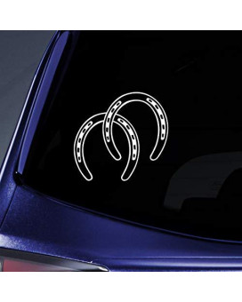 Bargain Max Decals Horseshoes - Horse Shoes - Car, Truck, Notebook, Vinyl Decal Sticker 1179 | Vinyl Color: White