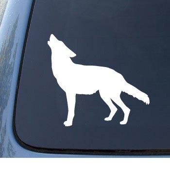 WOLF SILHOUETTE - Howling - Car, Truck, Notebook, Vinyl Decal Sticker #1184 | Vinyl Color: White