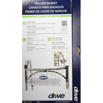 Drive Medical 10200B Walker Basket with Plastic Cup Holder, White