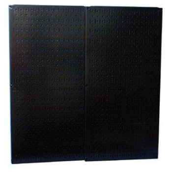 Wall Control 30-P-3232B Black Metal Pegboard Pack - (2) 32" Tall x 16" Wide Black Pegboards