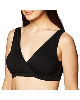 Motherhood Maternity Womens Wrap Front Nursing Sleep Bra, Black,Small