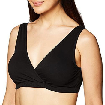 Motherhood Maternity Womens Wrap Front Nursing Sleep Bra, Black,Small