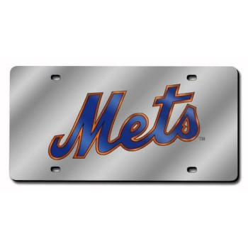 Mlb New York Mets Laser-Cut Auto Tag (Silver)