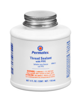Permatex 80632-12Pk Thread Sealant With Ptfe, 4 Oz (Pack Of 12) , White