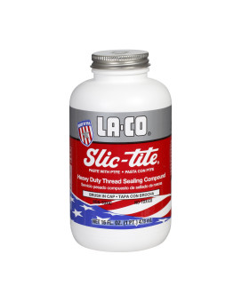 La-Co 42029 Slic-Tite Premium Thread Sealant Paste With Ptfe, -50 To 500 Degree F Temperature, 1 Pint Brush-N-Cap Jar