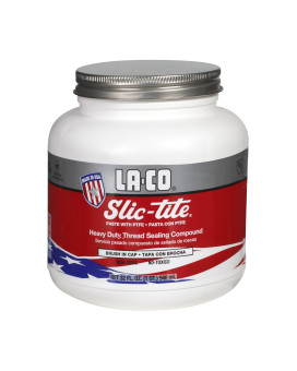 La-Co 42049 Slic-Tite Premium Thread Sealant Paste With Ptfe, Non Hardening, -50 To 500 Degree F Temperature, 1 Qt Jar With Brush In Cap, Made In Usa