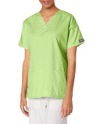 Cherokee Womens V Neck Scrubs Shirt, Lime Green, Large