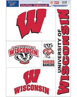 Ncaa Wisconsin Badgers Ultra Decal Sheet, 11X17, Team Color