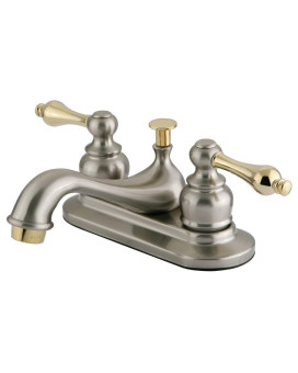 Kingston Brass KB609AL Restoration 4-Inch Centerset Lavatory Faucet, Brushed Nickel and Polished Brass